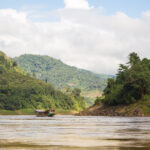 Views at the Luang Say Lodge, a luxury accommodation on the banks of the Mekong River, Pakbeng, Laos